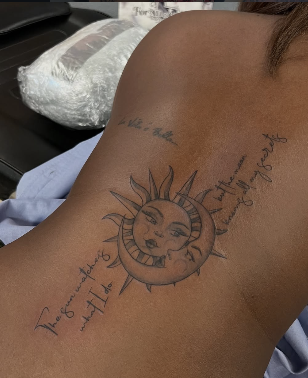 Blackwork tribal chest piece